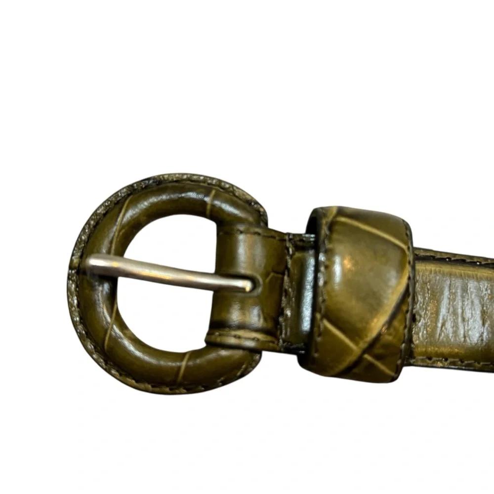 Vintage Ladies Via‎ Spiga Brand Genuine Leather Belt Green Size Medium